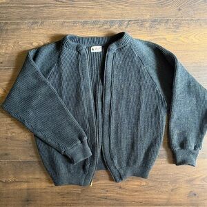 Wool zip up sweater